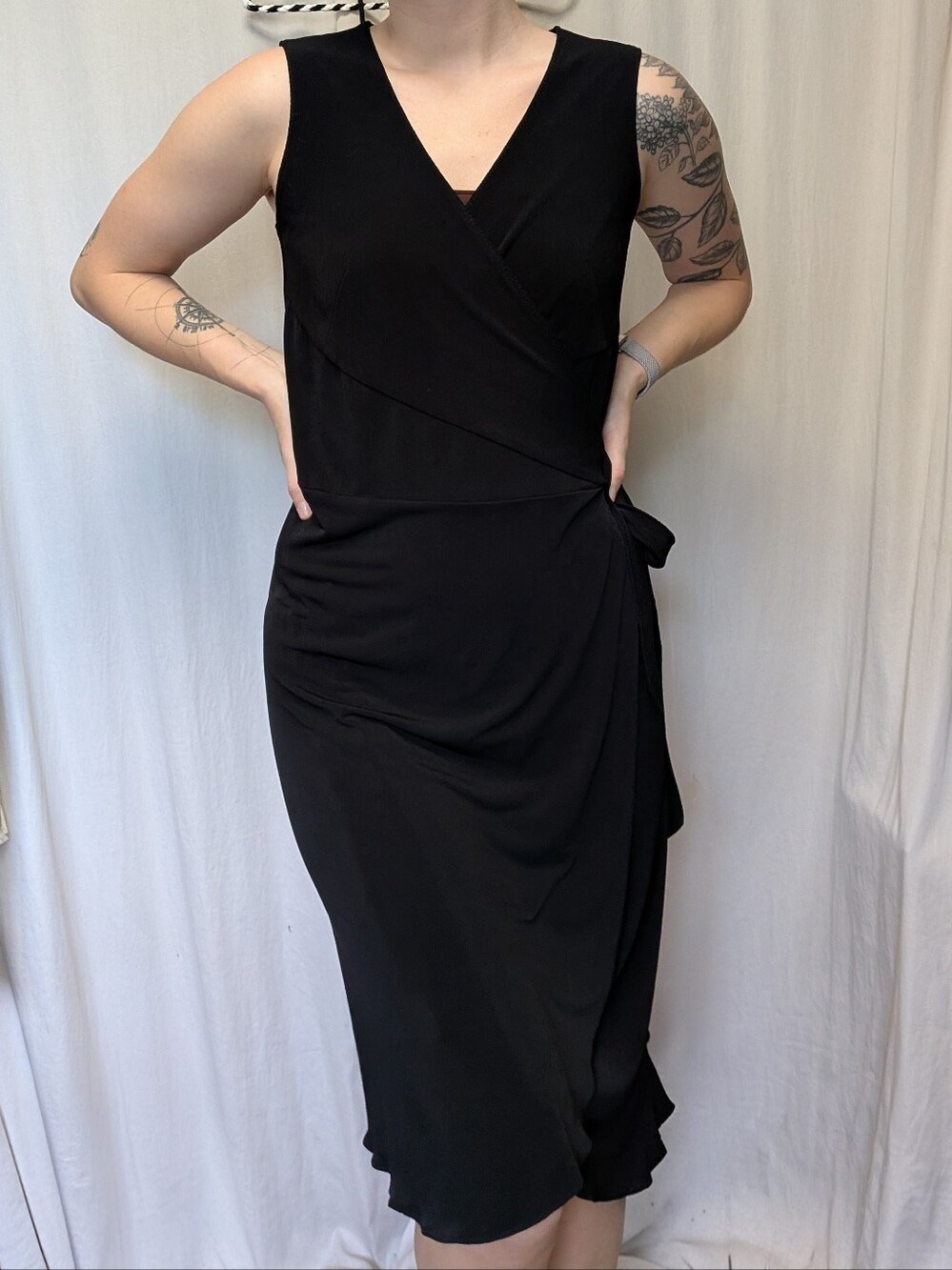 L.K. Bennett Gish | V-Neck Tailored Midi Wrap Dress | Size 8